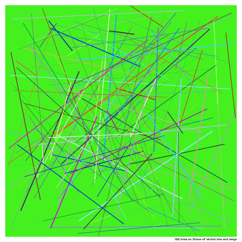 152 lines on Stone of Muted lime and beige