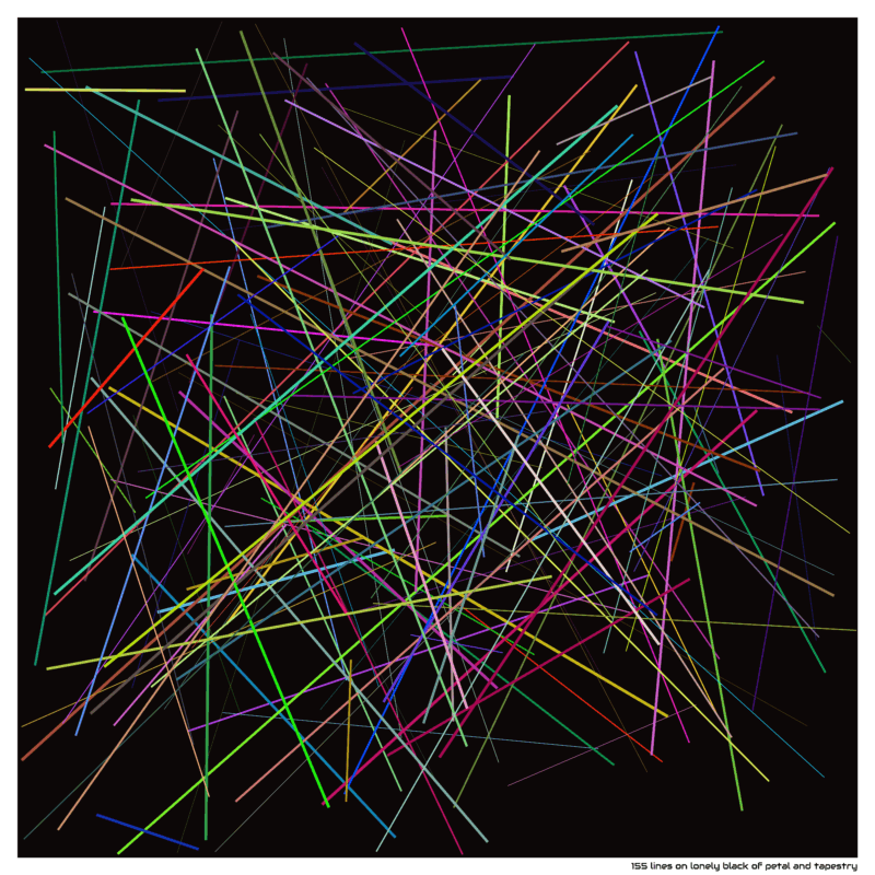 155 lines on lonely black of petal and tapestry