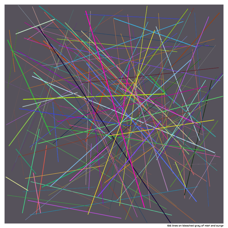 156 lines on bleached gray of mist and surge