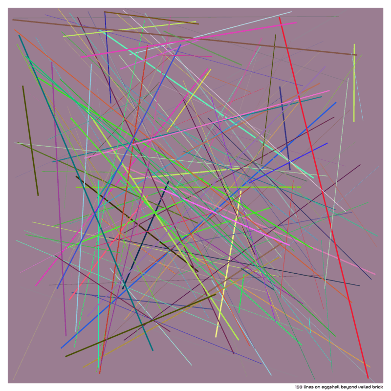 159 lines on eggshell beyond veiled brick