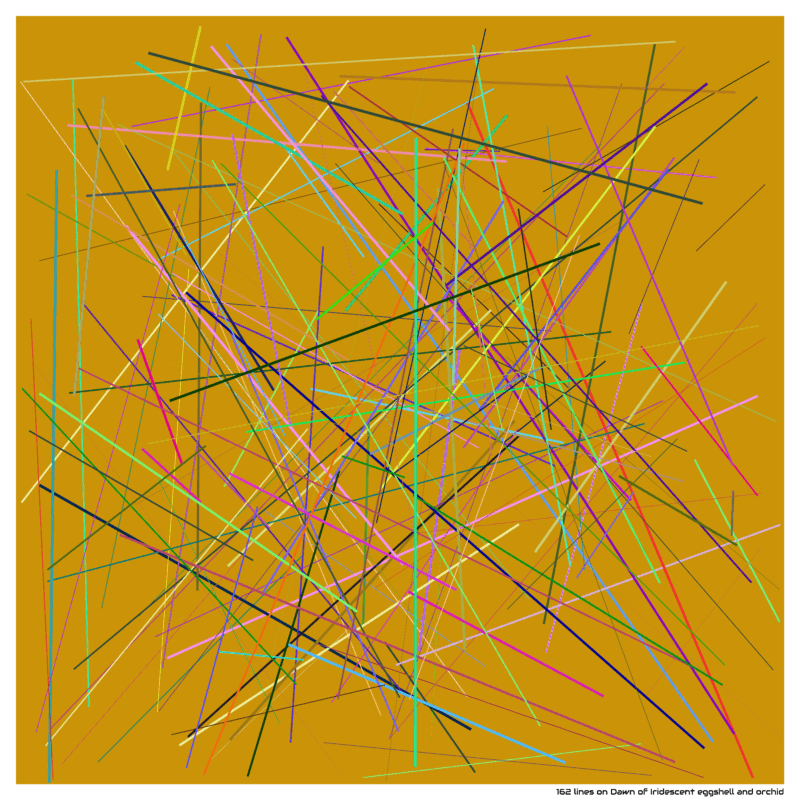 162 lines on Dawn of Iridescent eggshell and orchid