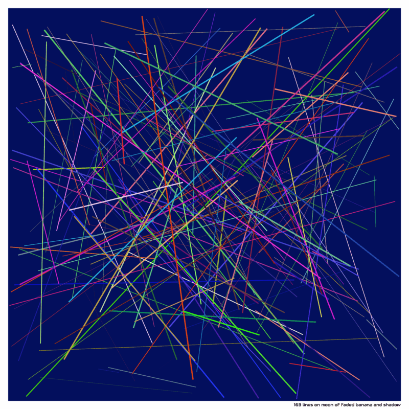 163 lines on moon of faded banana and shadow