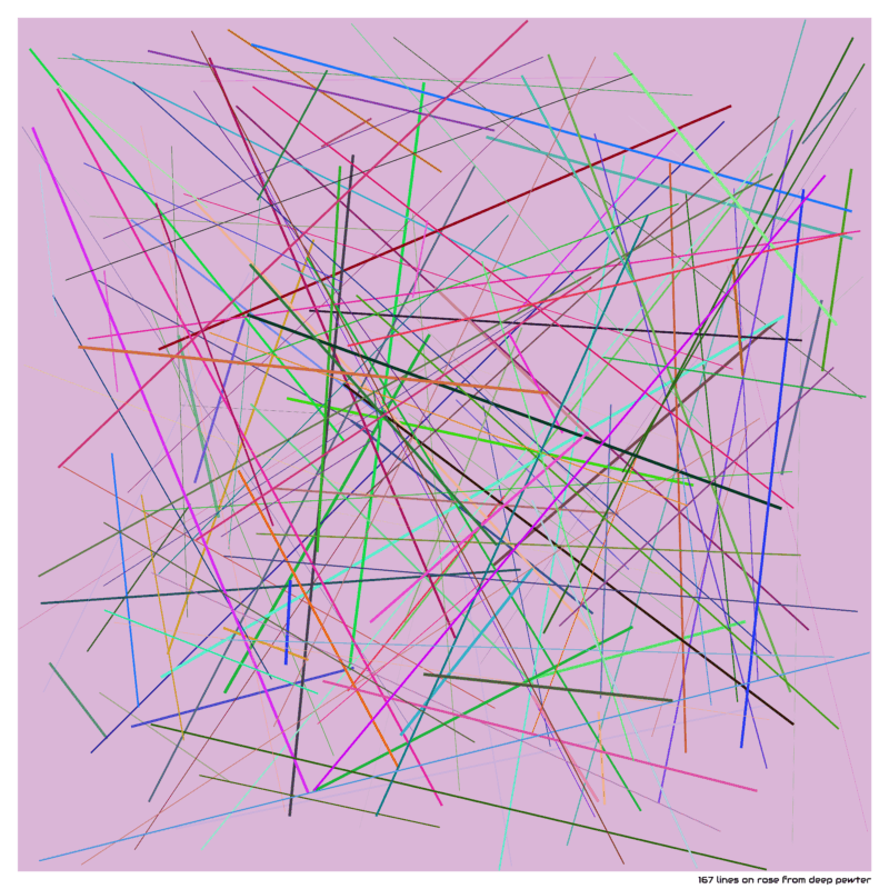 167 lines on rose from deep pewter