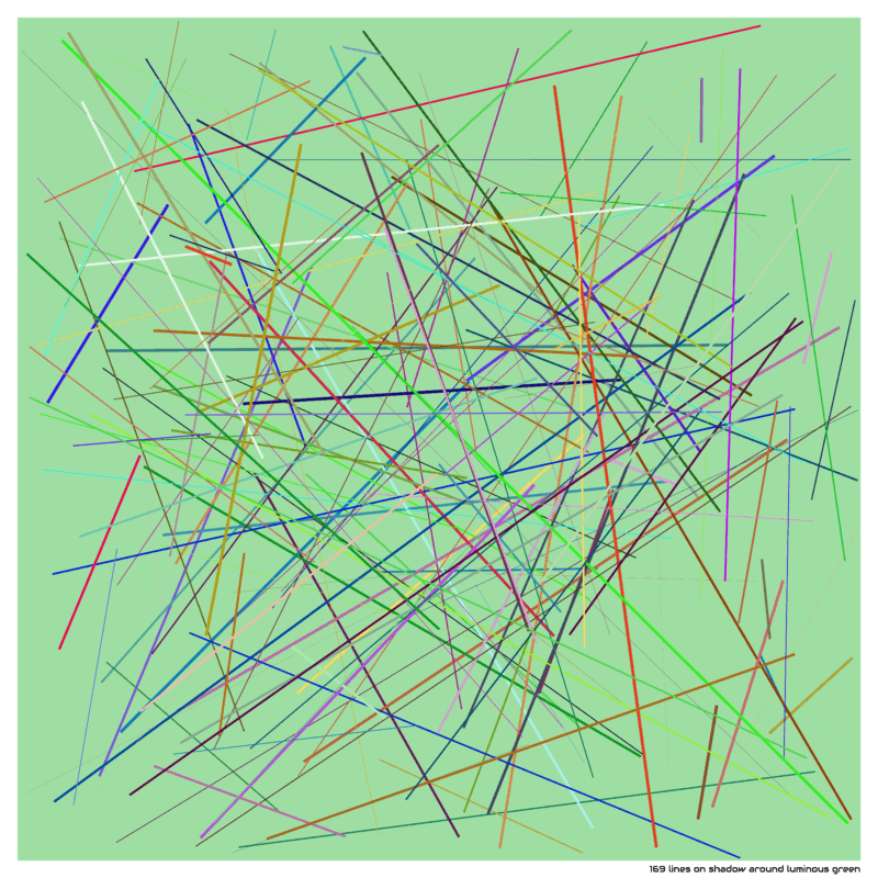 169 lines on shadow around luminous green