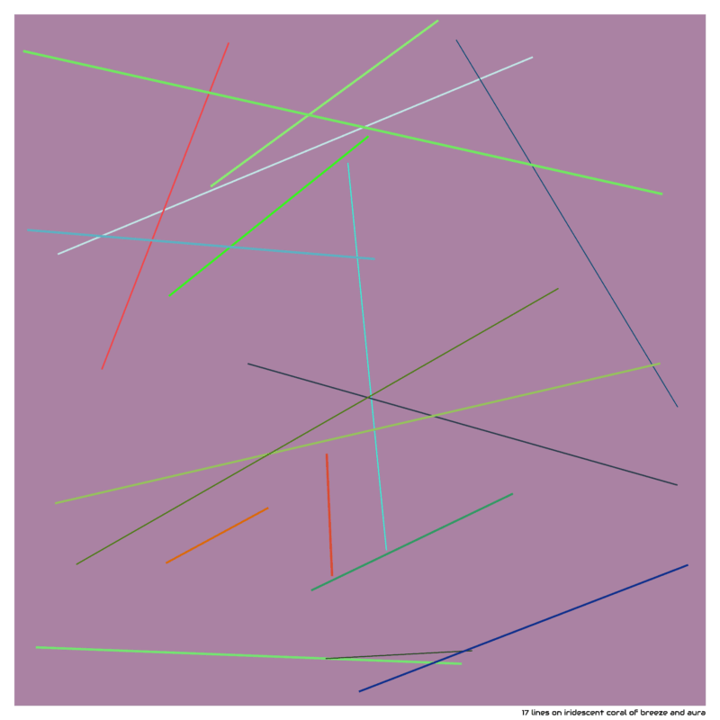 17 lines on iridescent coral of breeze and aura