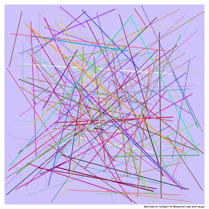 183 lines on Twilight of Bleached rose and taupe