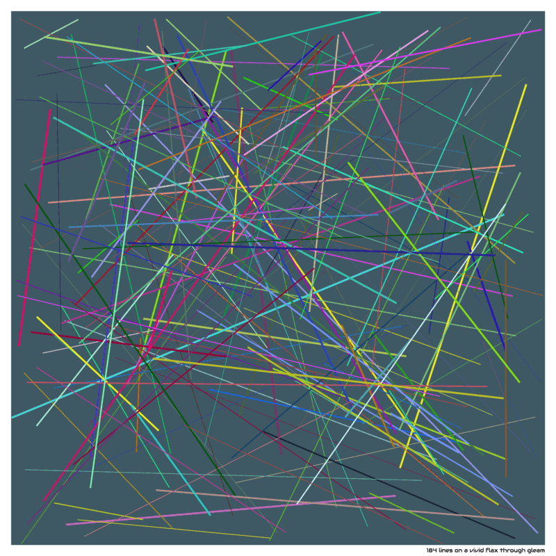 184 lines on a vivid flax through gleam