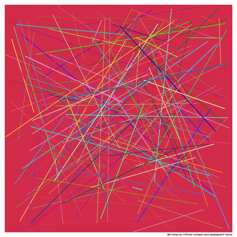 184 lines on infinite crimson and opalescent cloud