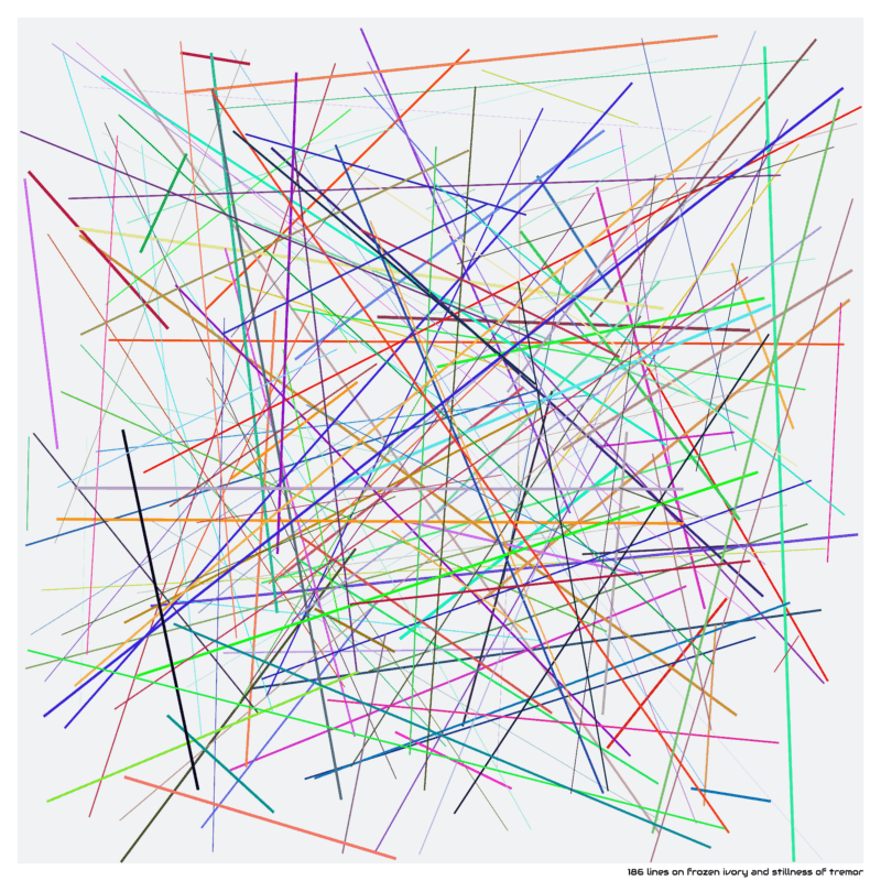 186 lines on frozen ivory and stillness of tremor