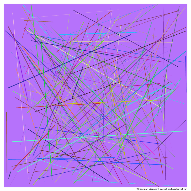 191 lines on iridescent garnet and nocturnal tan