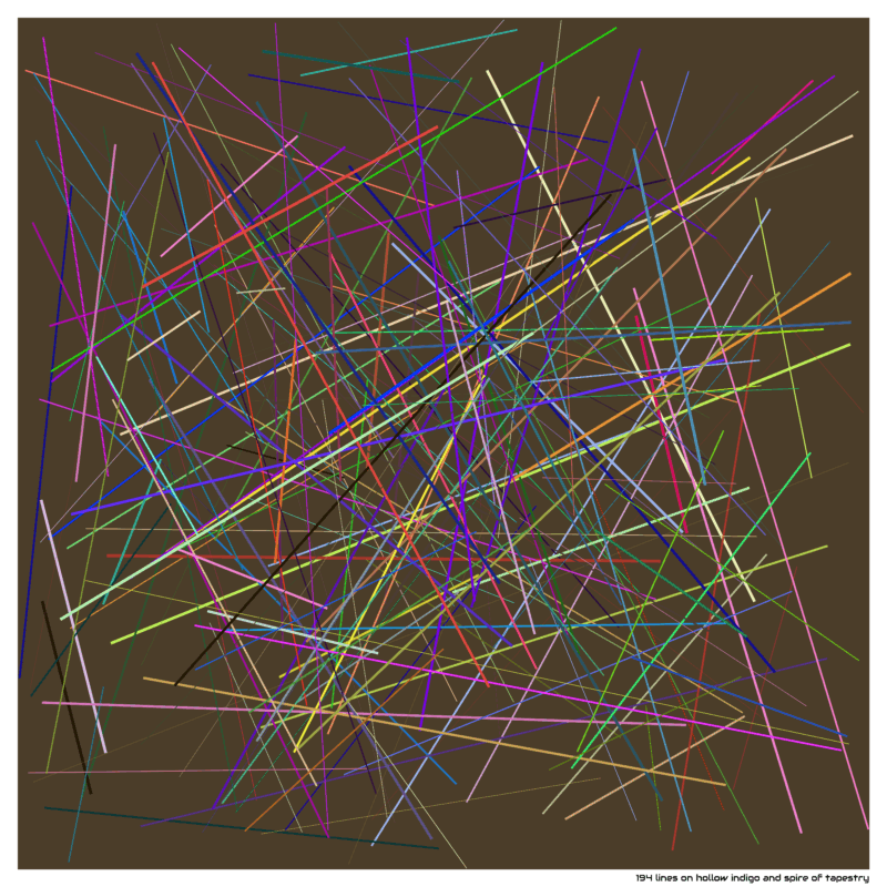 194 lines on hollow indigo and spire of tapestry