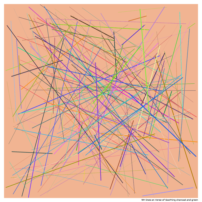 194 lines on Verse of Soothing charcoal and green