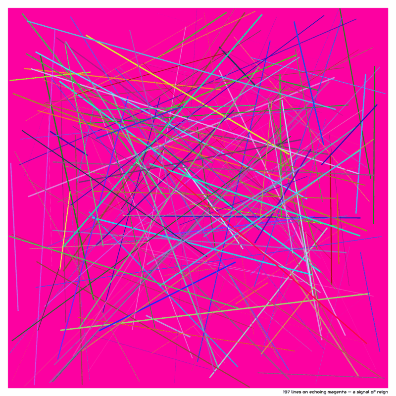 197 lines on echoing magenta — a signal of reign