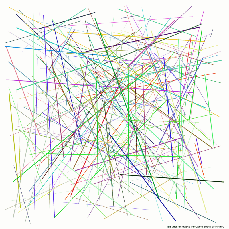 198 lines on dusky ivory and stone of infinity