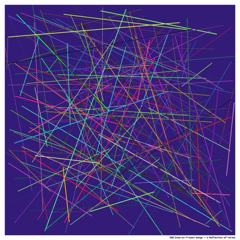 198 lines on Frozen beige — a Reflection of Verse