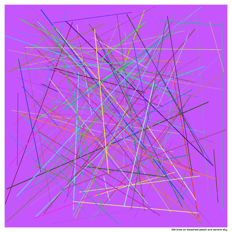 199 lines on bleached peach and serene sky