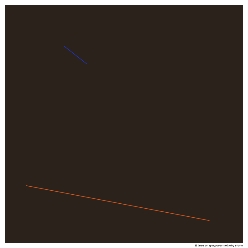 2 lines on gray over velvety storm