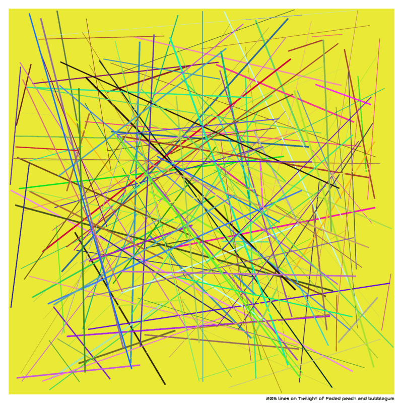 205 lines on Twilight of Faded peach and bubblegum