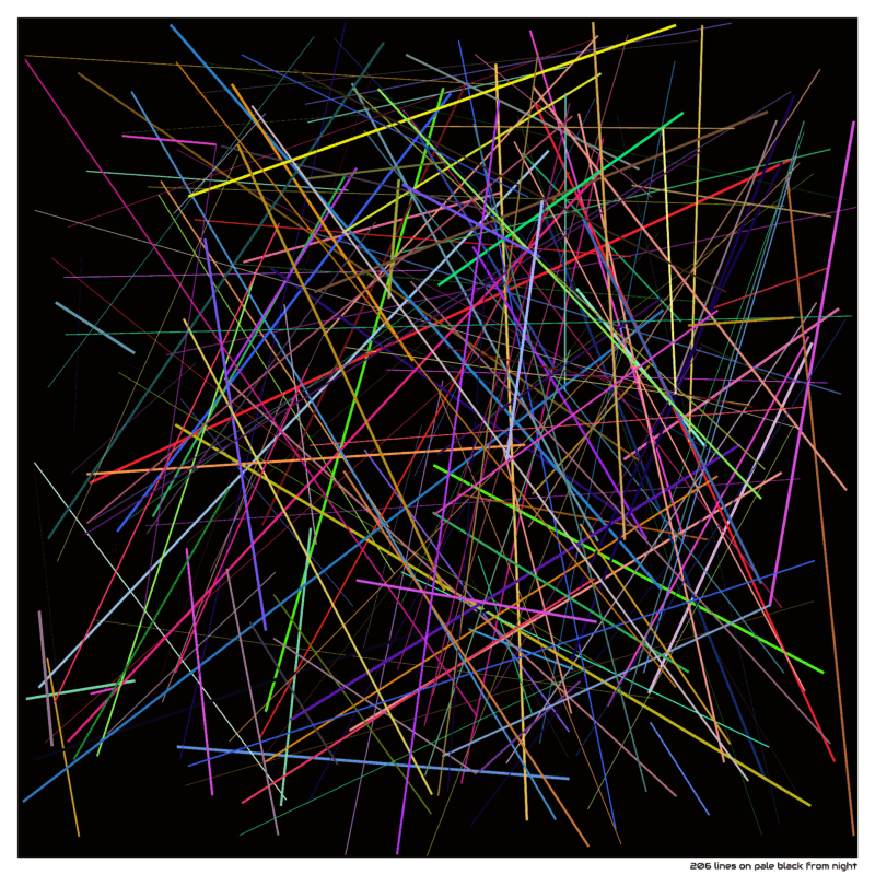 206 lines on pale black from night
