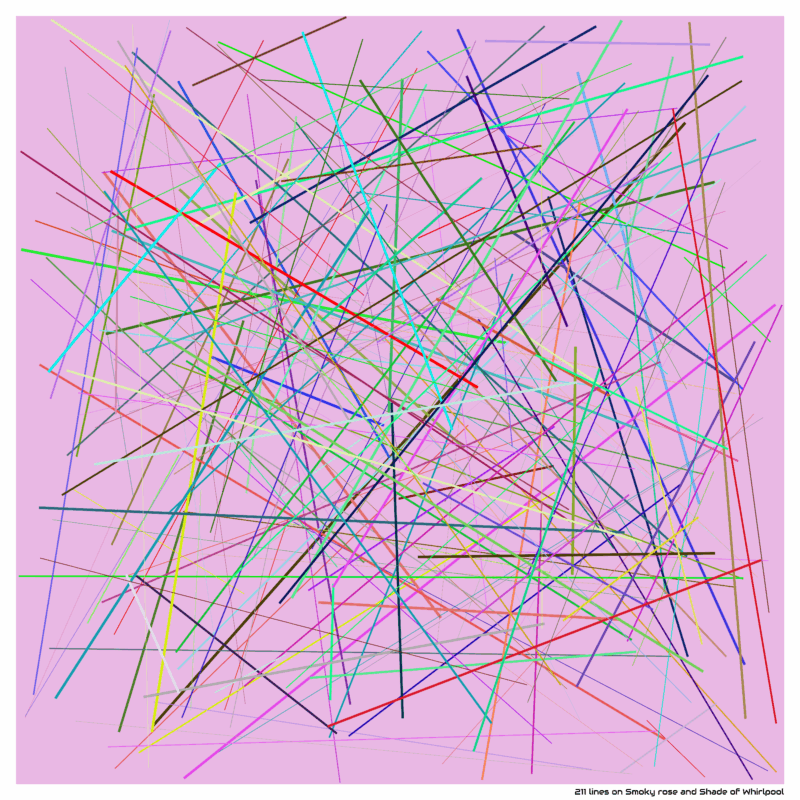 211 lines on Smoky rose and Shade of Whirlpool