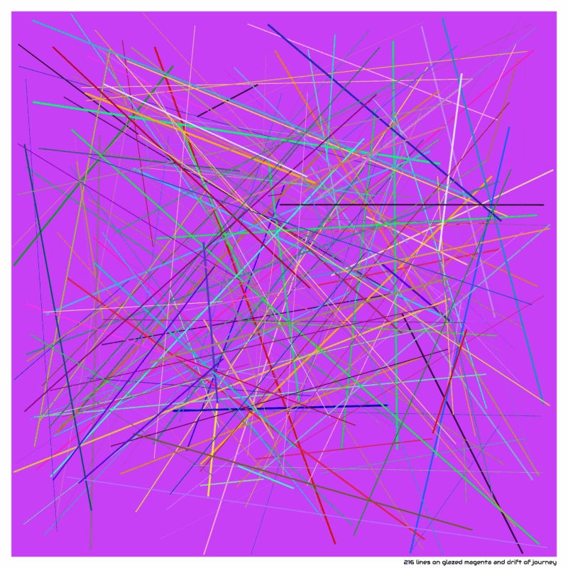 216 lines on glazed magenta and drift of journey