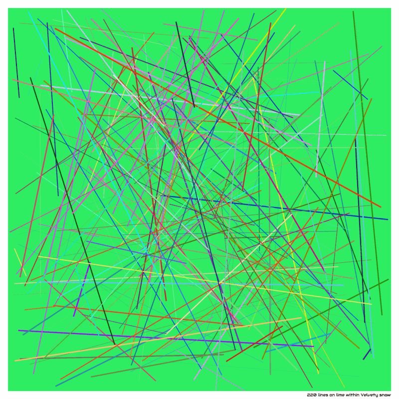 220 lines on lime within Velvety snow