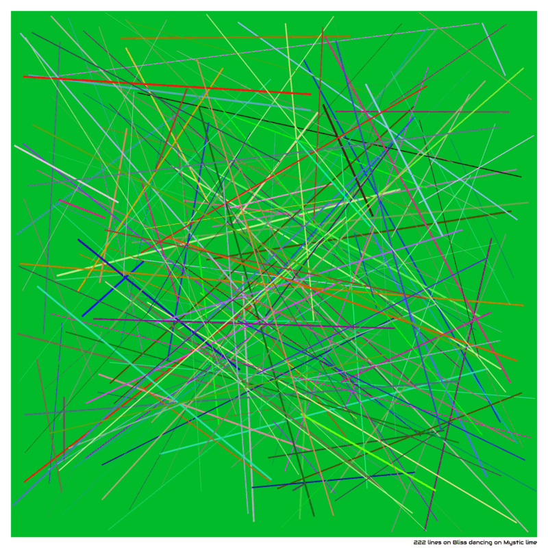 222 lines on Bliss dancing on Mystic lime