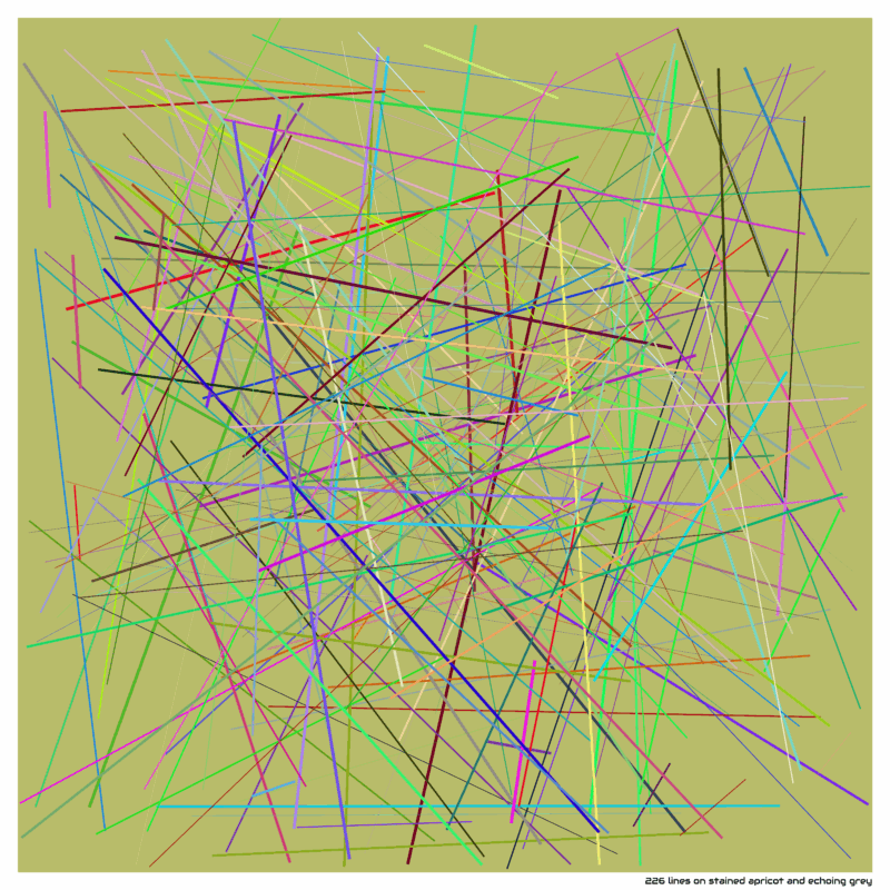 226 lines on stained apricot and echoing grey