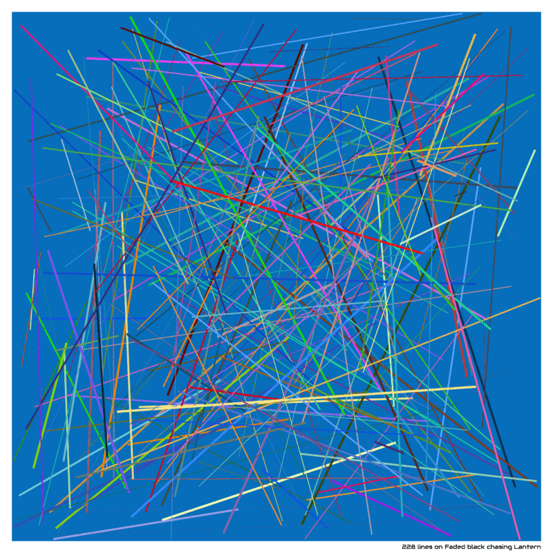 228 lines on Faded black chasing Lantern