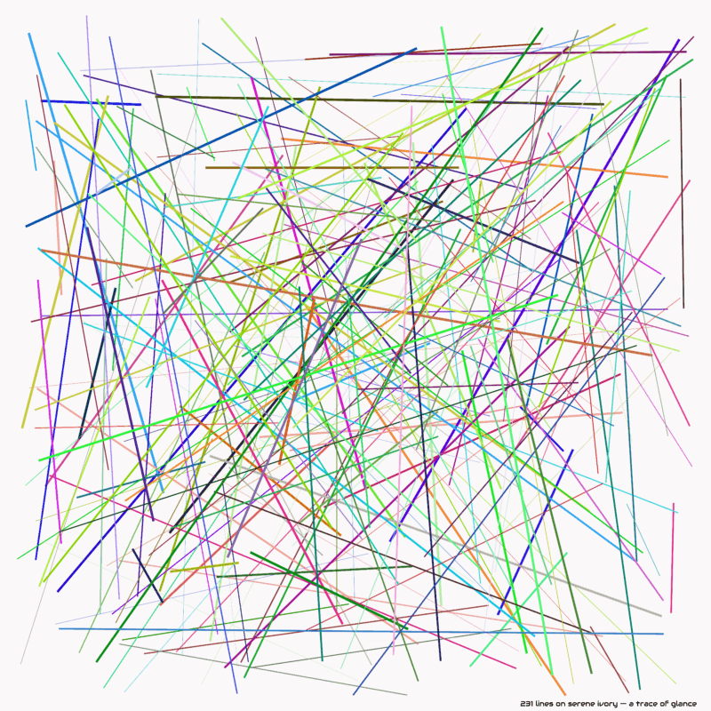 231 lines on serene ivory — a trace of glance