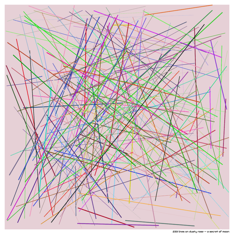 233 lines on dusty rose — a secret of moon