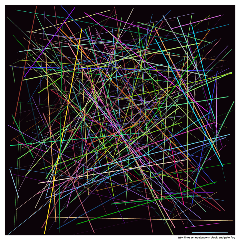 234 lines on opalescent black and pale fog