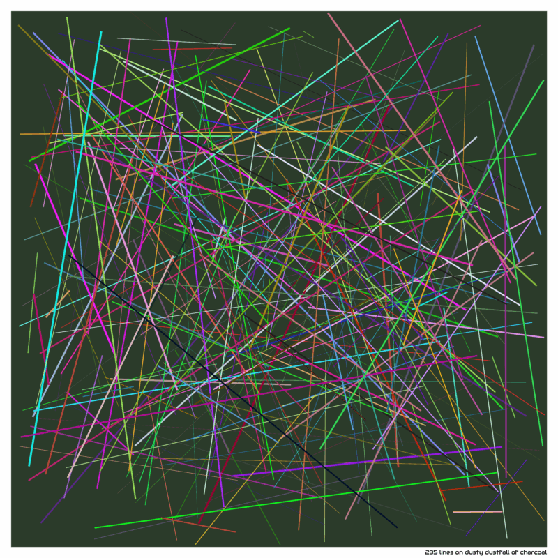 235 lines on dusty dustfall of charcoal
