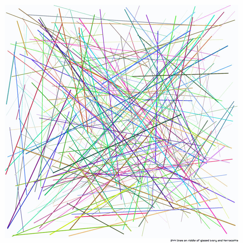 244 lines on riddle of glazed ivory and terracotta