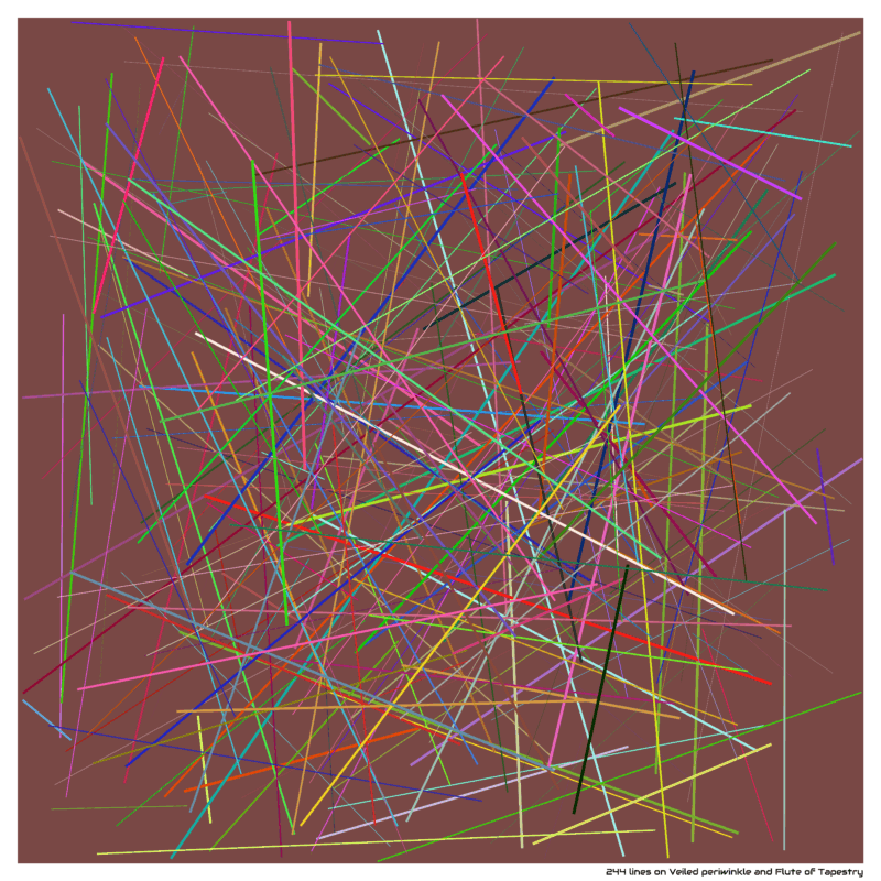 244 lines on Veiled periwinkle and Flute of Tapestry