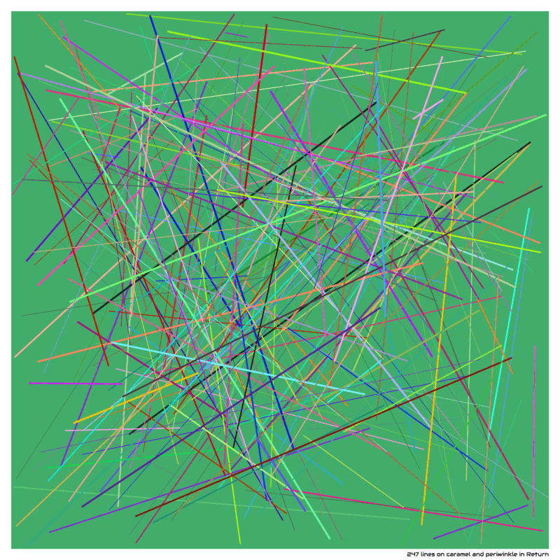 247 lines on caramel and periwinkle in Return