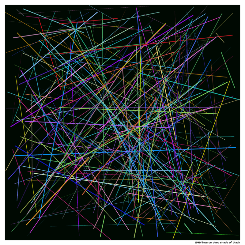 248 lines on deep shade of black
