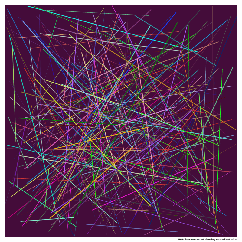 248 lines on velvet dancing on radiant olive