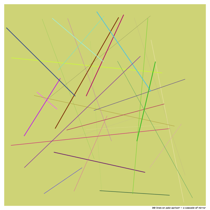 30 lines on pale apricot — a cascade of mirror