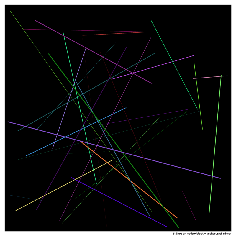 31 lines on mellow black — a chorus of mirror