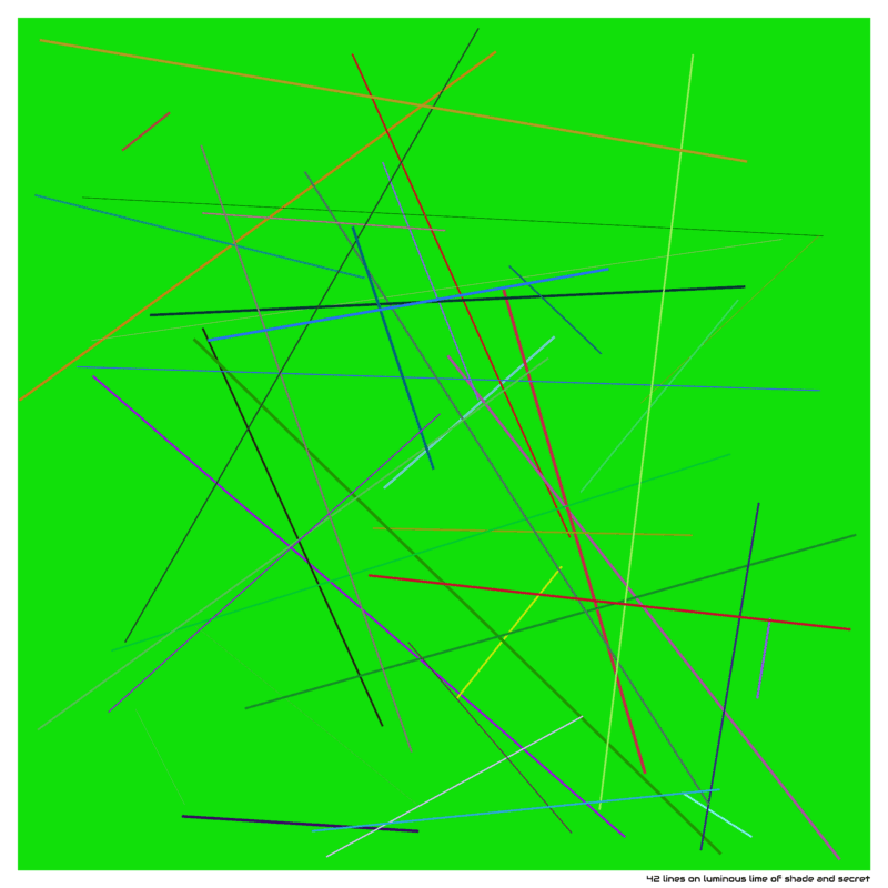 42 lines on luminous lime of shade and secret