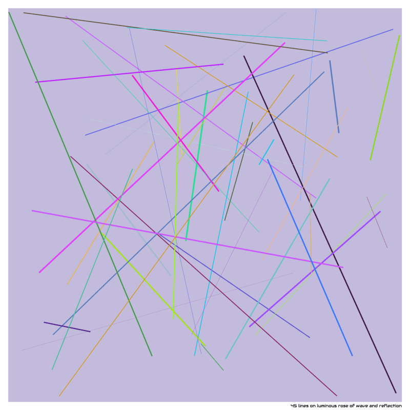 45 lines on luminous rose of wave and reflection