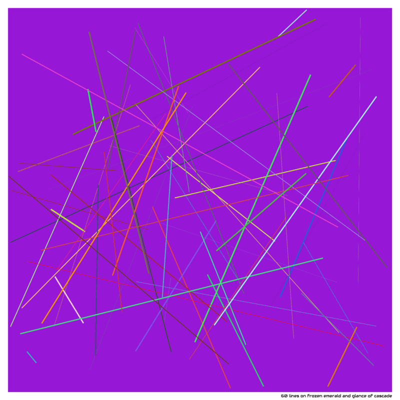60 lines on frozen emerald and glance of cascade
