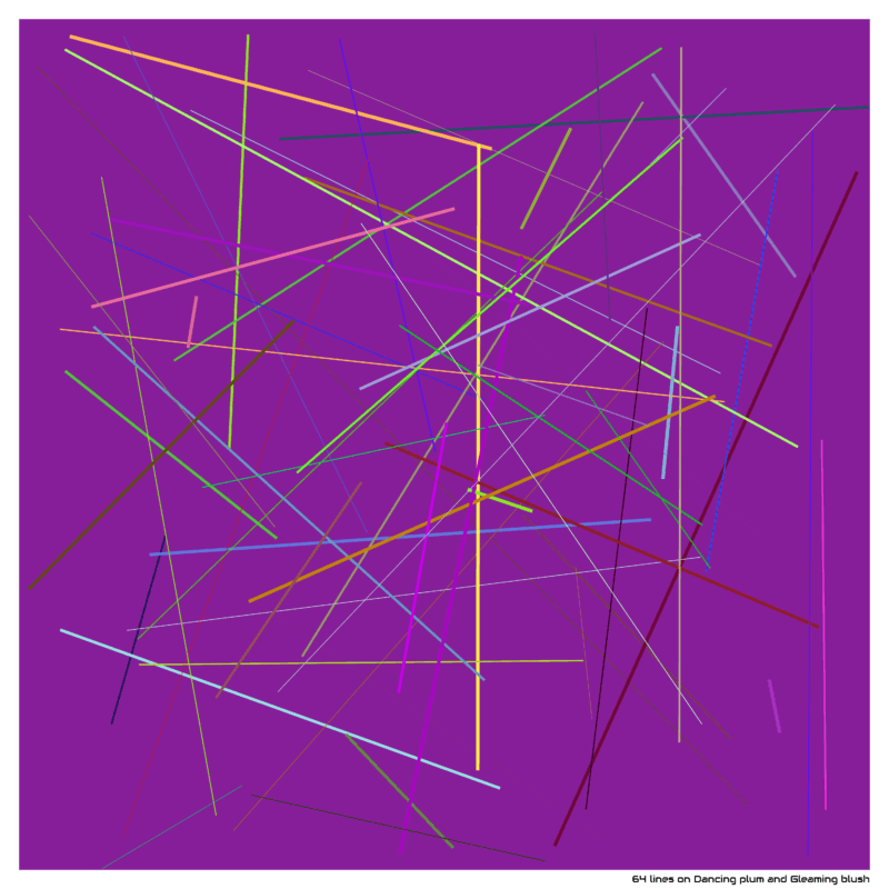 64 lines on Dancing plum and Gleaming blush
