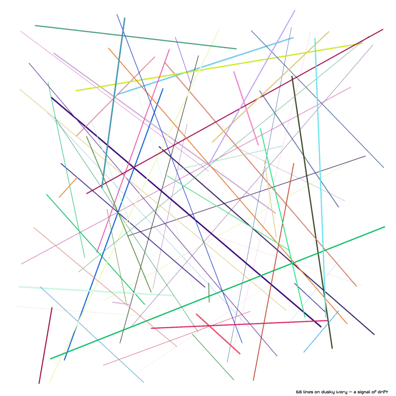 68 lines on dusky ivory — a signal of drift