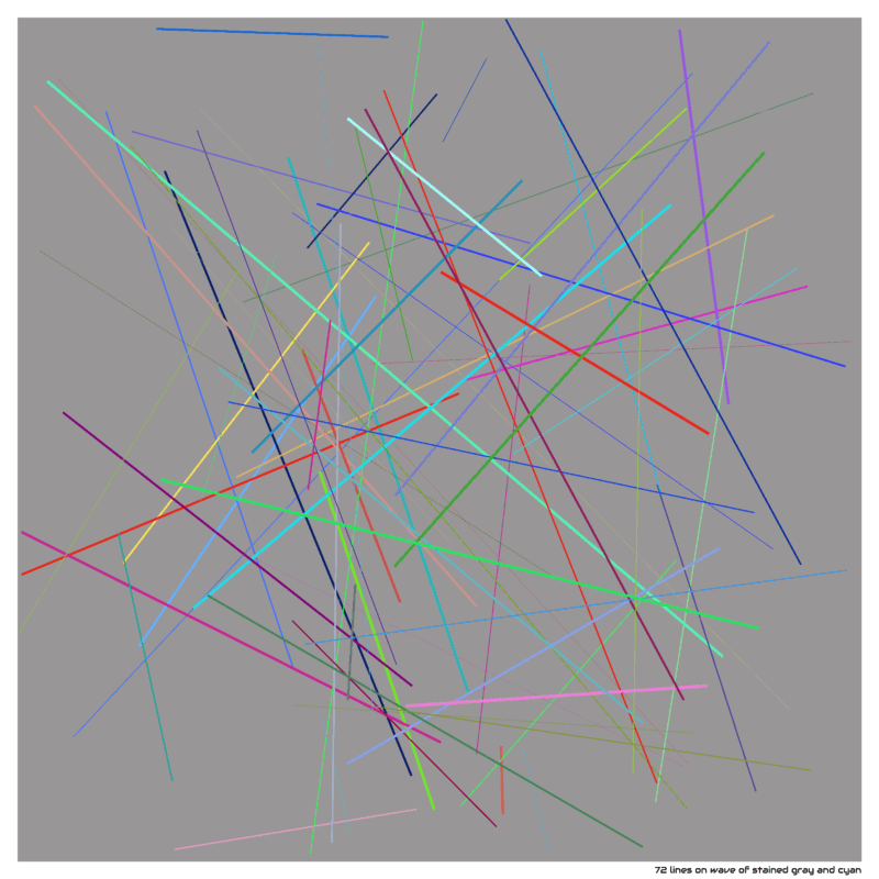 72 lines on wave of stained gray and cyan