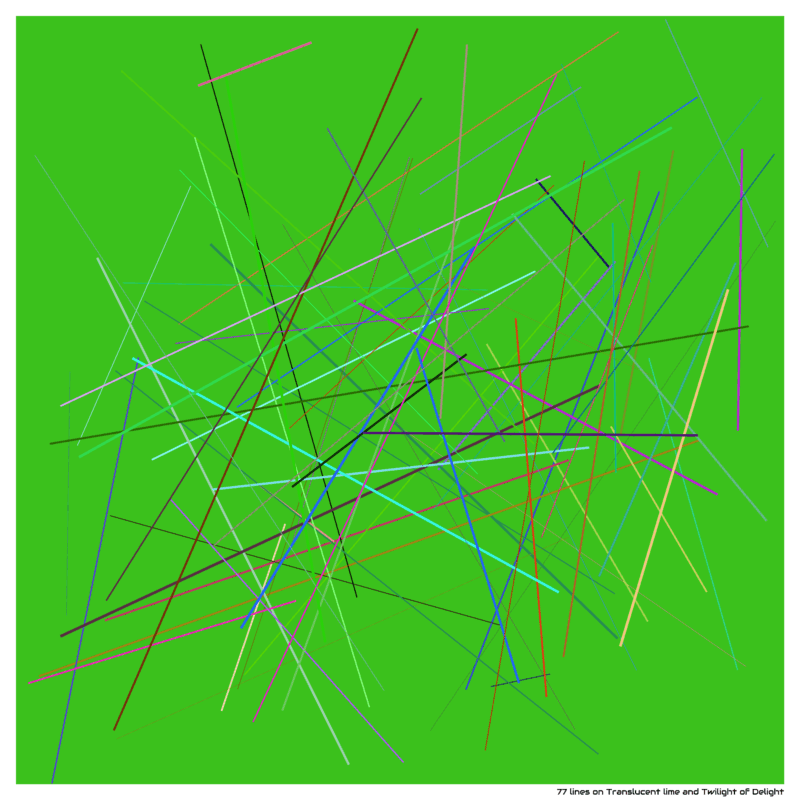 77 lines on Translucent lime and Twilight of Delight