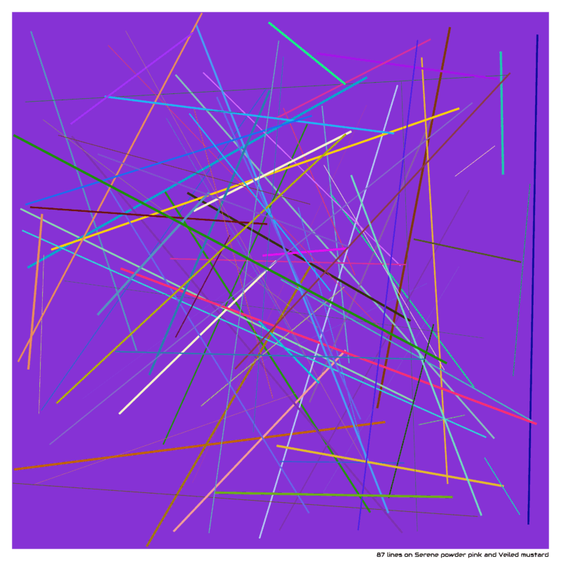 87 lines on Serene powder pink and Veiled mustard
