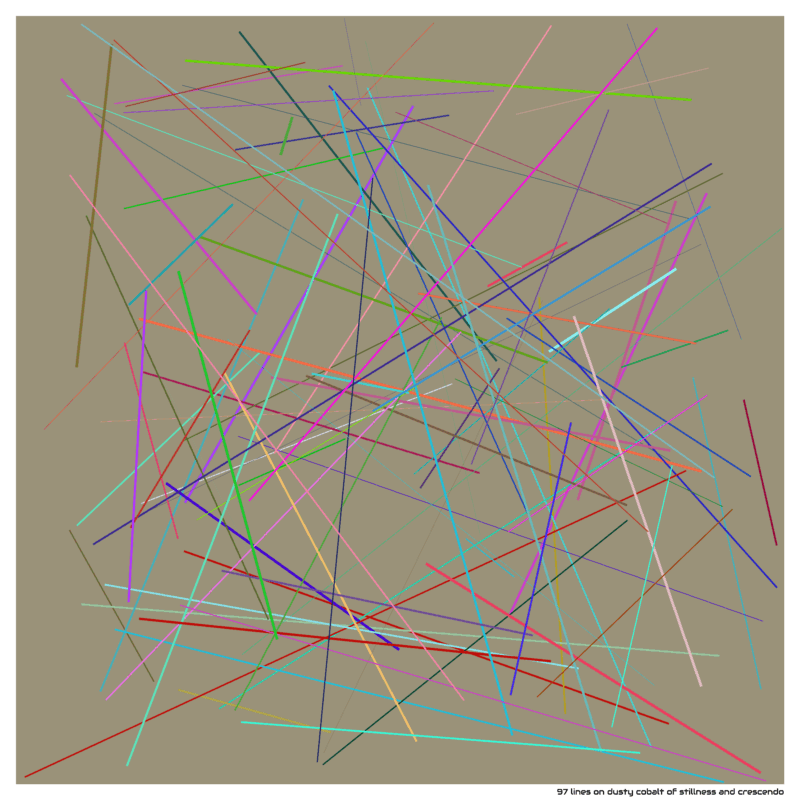 97 lines on dusty cobalt of stillness and crescendo
