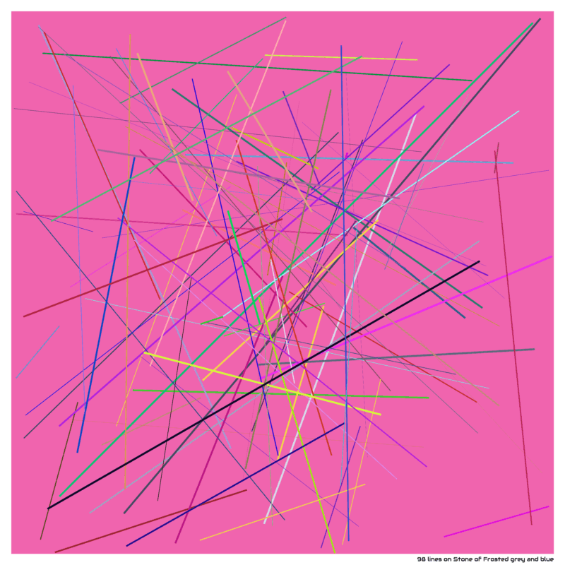98 lines on Stone of Frosted grey and blue